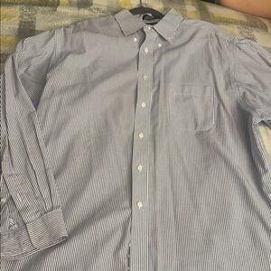 Croft & Barrow Men's Navy Pinstripe Dress Shirt